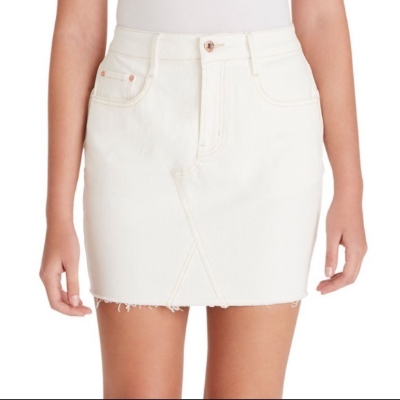 2/$20 NWT Jessica Simpson Hi-Rise Skirt Wht Denim - Picture 1 of 7